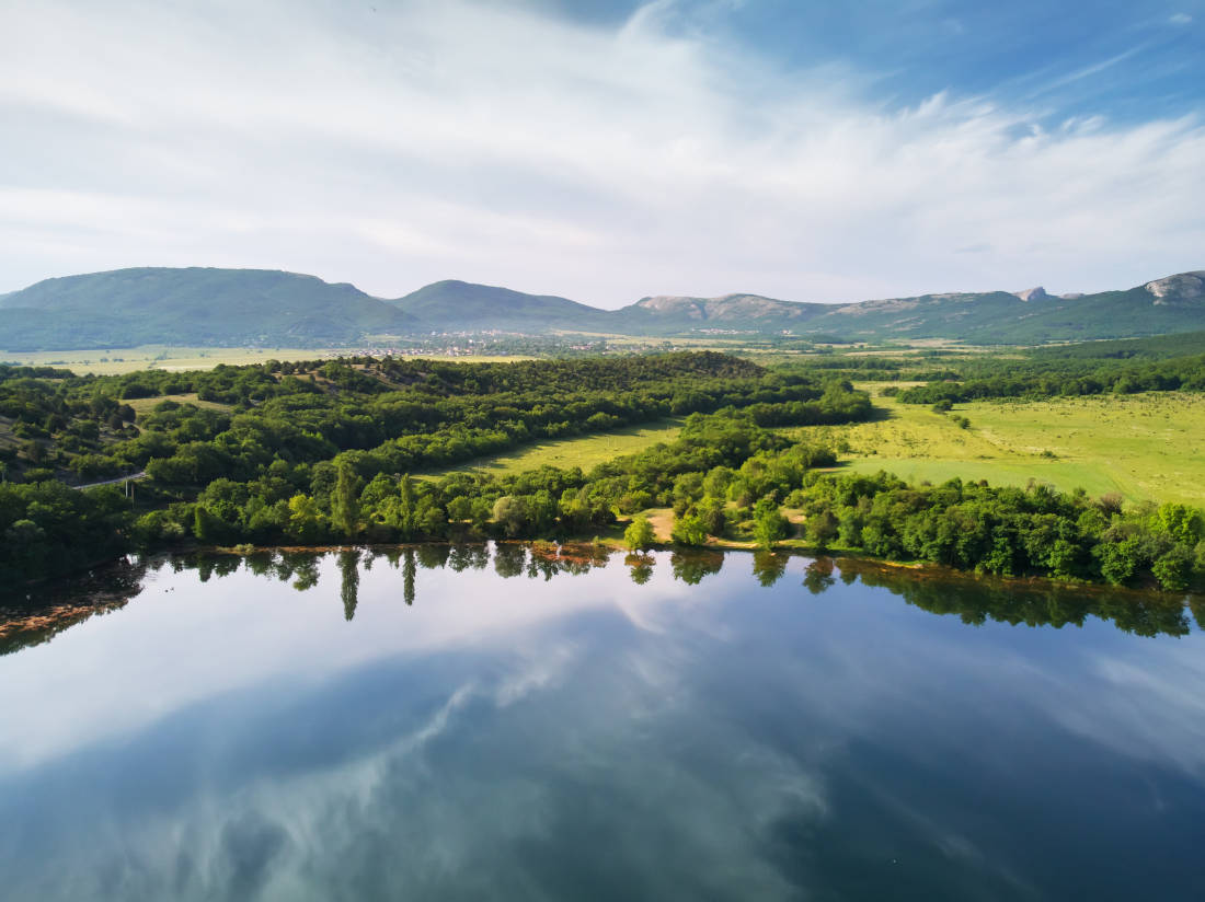 Nature lake in mountain.